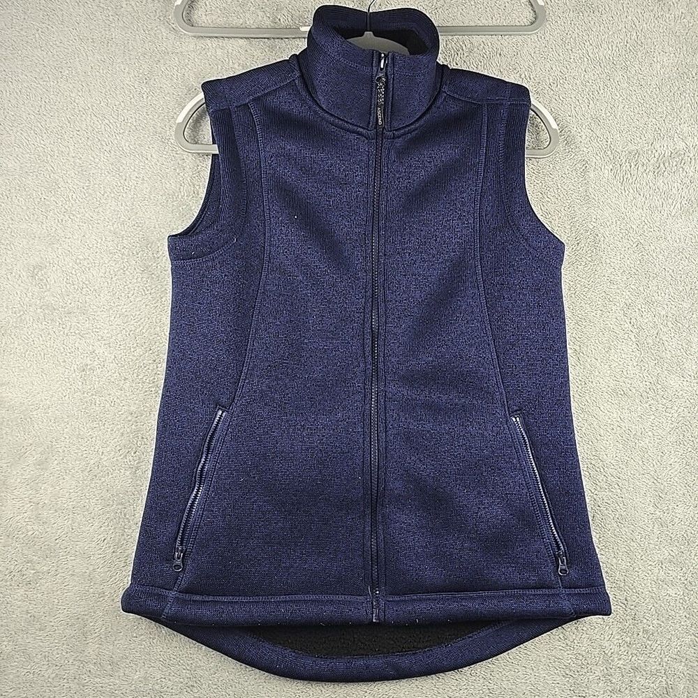 Ascend Vest Women‎ Size Medium Blue Sweater Fleece Quilted Full Zip Outdoors